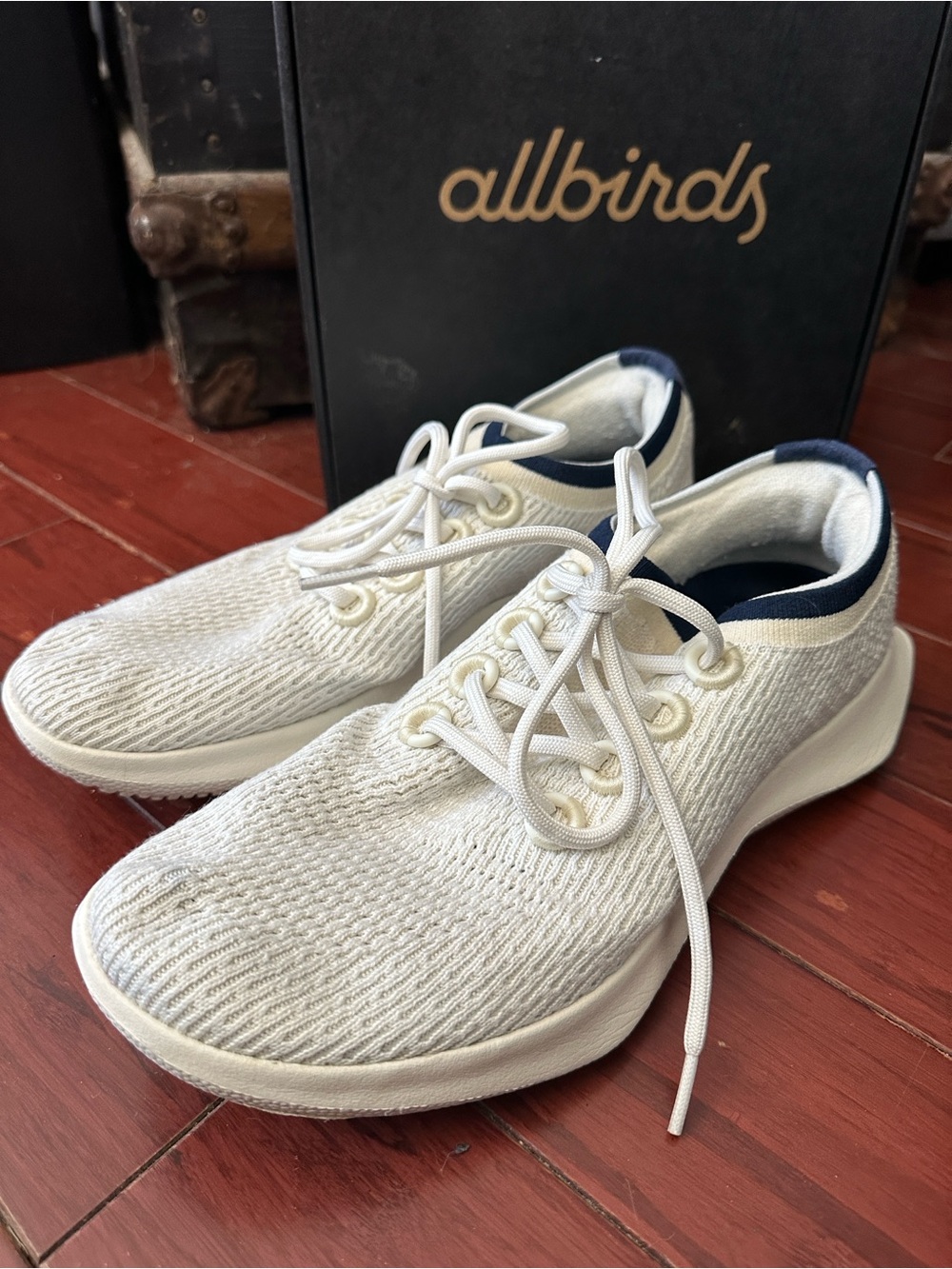 Allbirds Men's Tree Dasher 2 Running Shoes - Size 10.5 White Navy